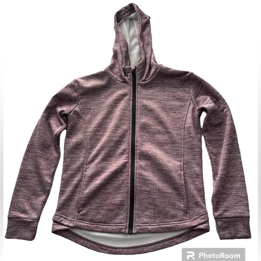 Nordstrom Zella Girl Sz XL(14/16) fleece lined purple sweatshirt zipup jacket